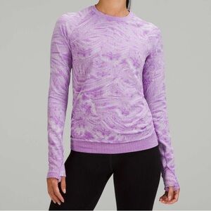 Lululemon Sz 4 Rest Less Pullover Stratum Overlay Moonlit Magenta Faint Lavender
